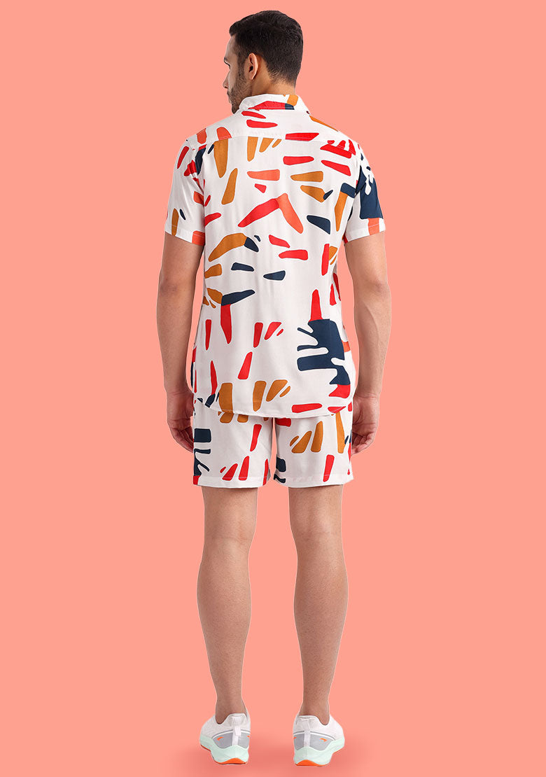 TerraDesi Abstract Horizon Multicolour Viscose Co-Ord Set
