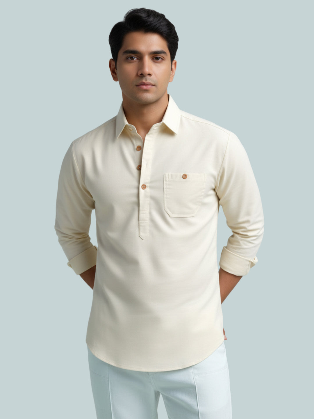 TerraDesi Breathable Cotton Short Kurta – Timeless Men's Style (SE83) Main image
