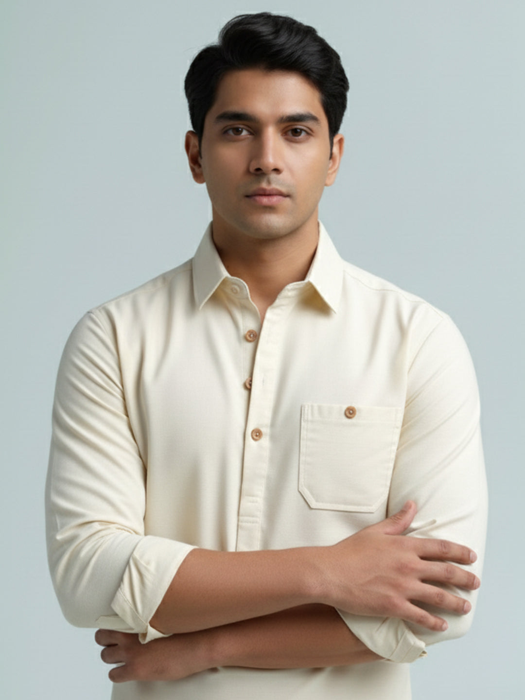 TerraDesi Breathable Cotton Short Kurta – Timeless Men's Style (SE83)