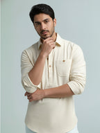 TerraDesi Men's Premium Cotton Short Kurta – Modern Ethnic Essential (SE82)