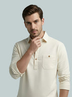 TerraDesi Men's Solid Cotton Short Kurta – Smart Everyday Style (SE88)