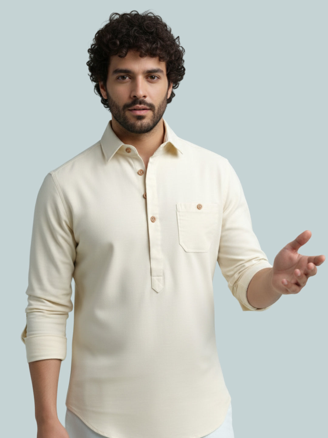 TerraDesi Modern Cotton Kurta for Men – Casual Ethnic Essential (SE86)
