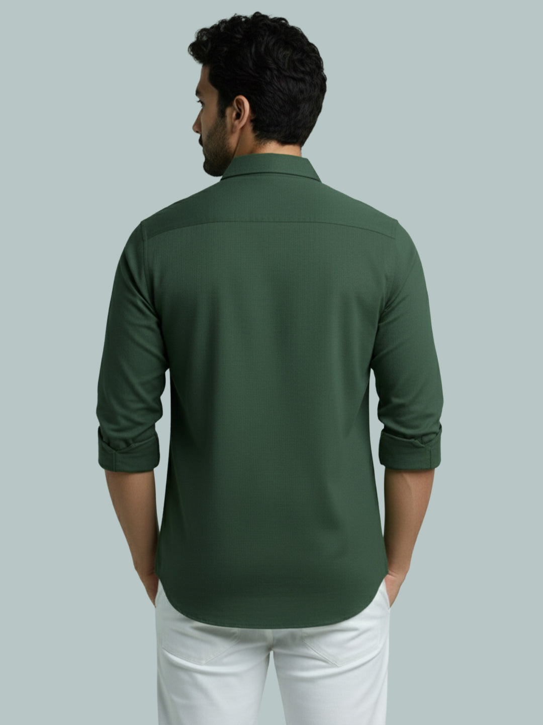 TerraDesi Men's Solid Cotton Short Kurta | Casual Full Sleeve Regular Fit (SE89)