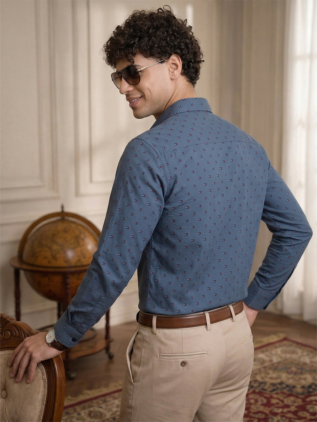 TerraDesi Urban Crest Printed Cotton Shirt for Men