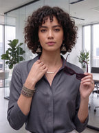 Charcoal Grace Satin Shirt – Modern Office Luxe