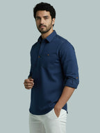 TerraDesi Men's Solid Cotton Short Kurta | Casual Full Sleeve Regular Fit (SE89)