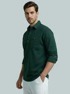 TerraDesi Men's Solid Cotton Short Kurta – Smart Everyday Style (SE88)