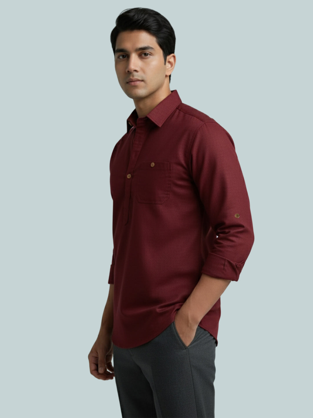 TerraDesi Breathable Cotton Short Kurta – Timeless Men's Style (SE83)