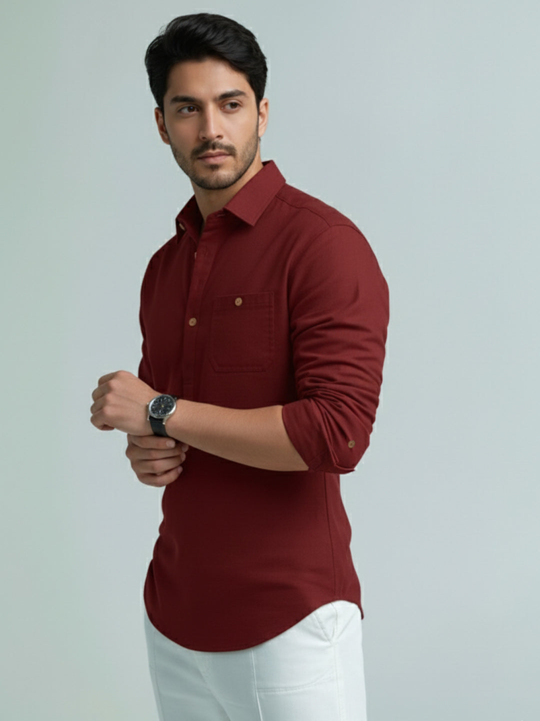 TerraDesi Men's Premium Cotton Short Kurta – Modern Ethnic Essential (SE82)