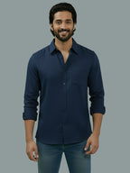 TerraDesi Citrine Glow Solid Cotton Blend Formal Shirt