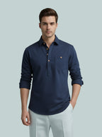 TerraDesi Onyx Midnight Solid Cotton Short Kurta