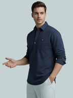 TerraDesi Onyx Midnight Solid Cotton Short Kurta