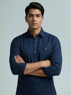 TerraDesi Breathable Cotton Short Kurta – Timeless Men's Style (SE83)
