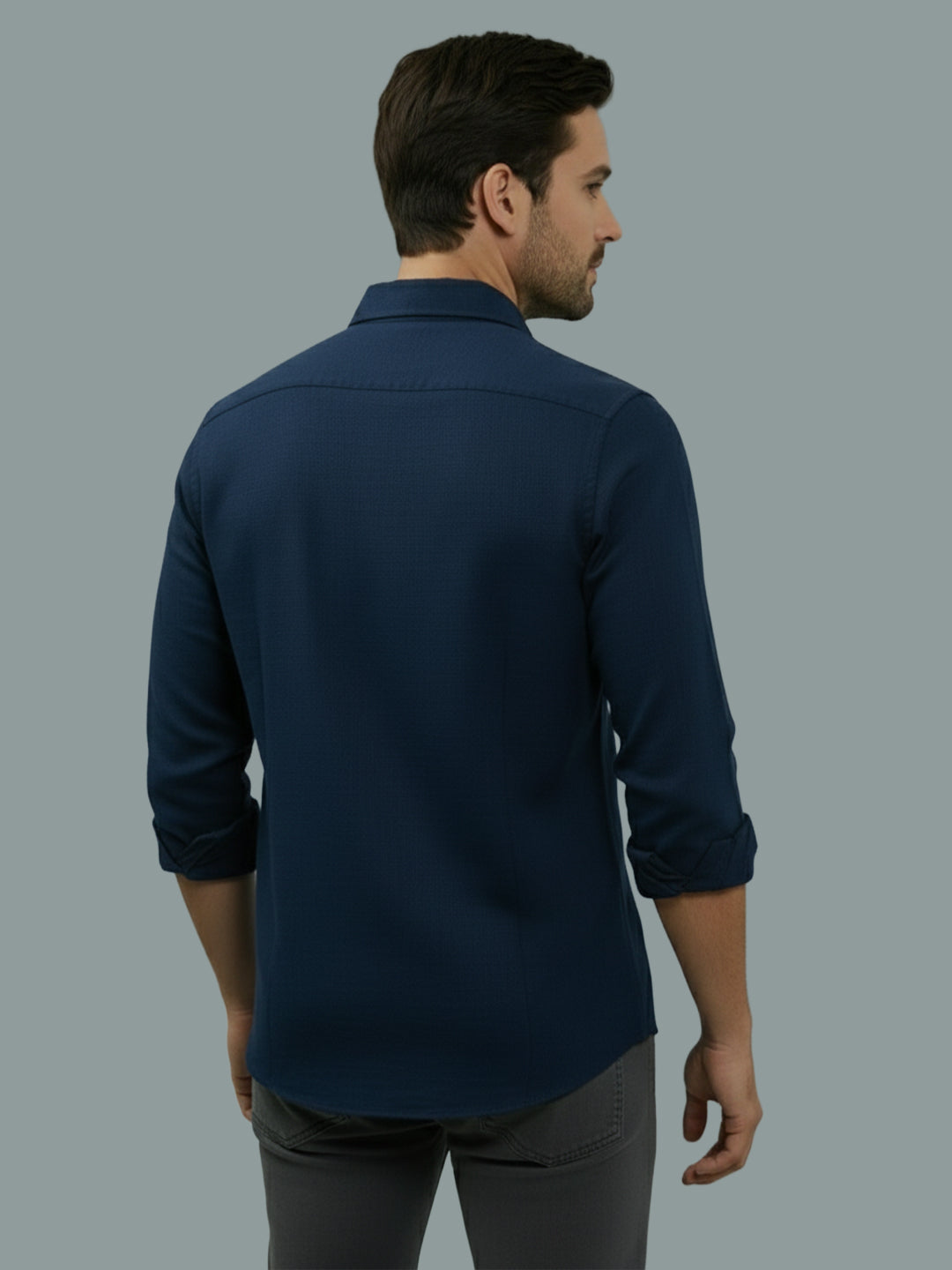 TerraDesi Saffron Ember Solid Cotton Formal Shirt