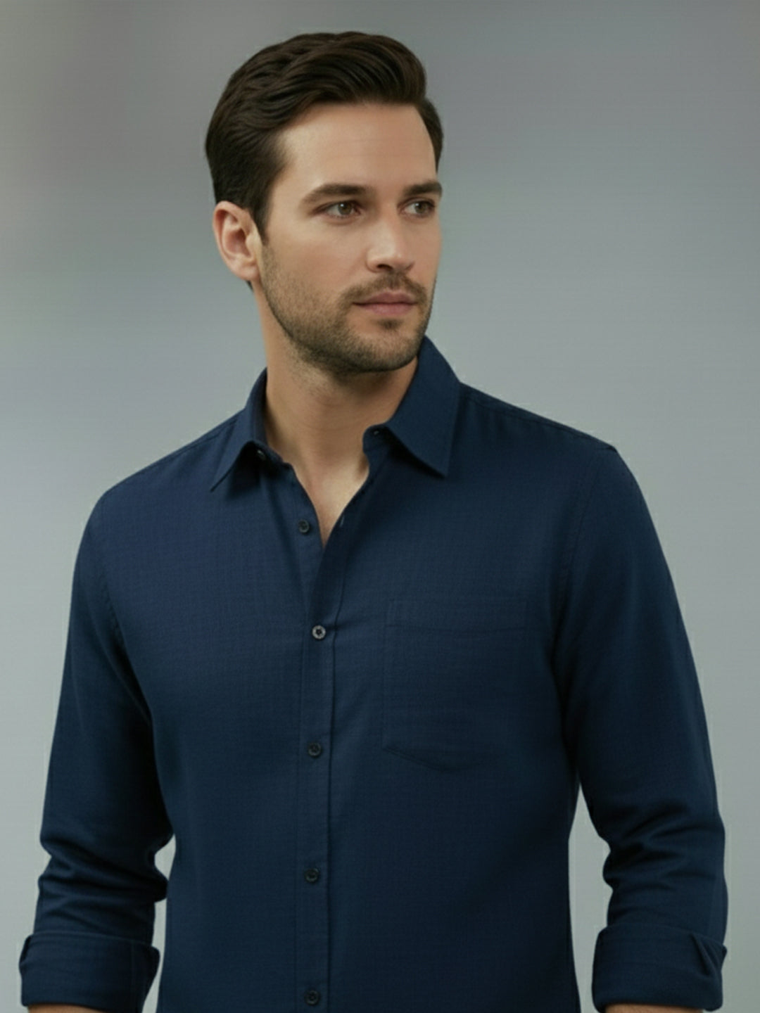 TerraDesi Saffron Ember Solid Cotton Formal Shirt