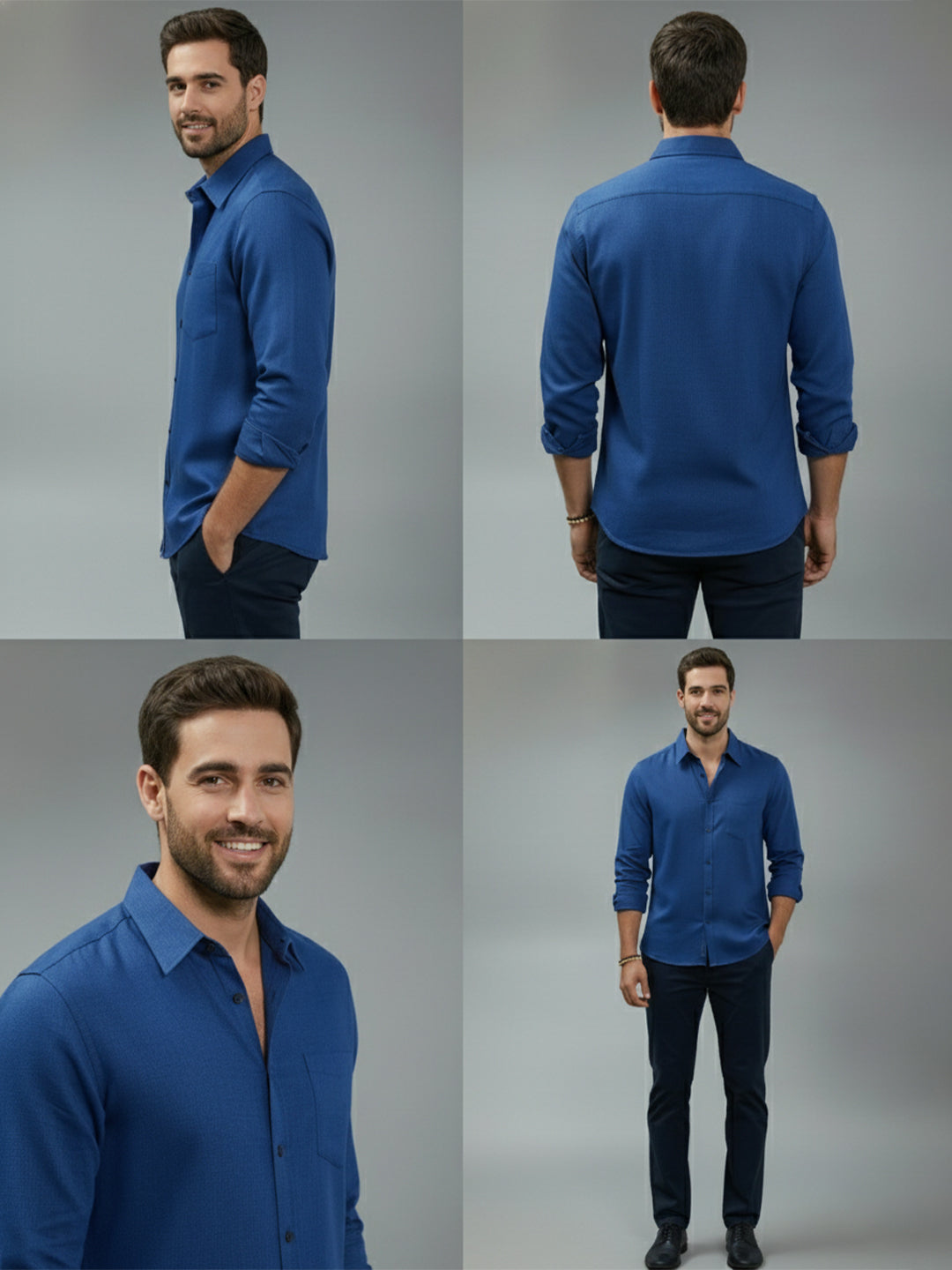TerraDesi Alabaster Peak Solid Cotton Blend Formal Shirt