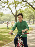 TerraDesi Junior Alabaster Grace Solid Mandarin Shirt