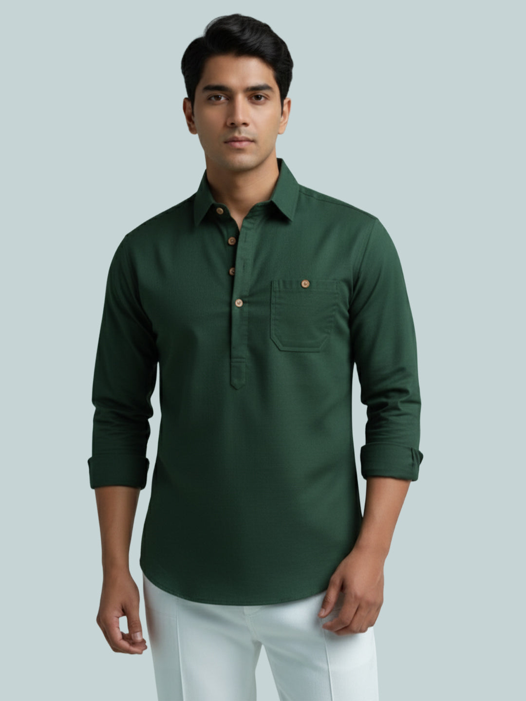 TerraDesi Breathable Cotton Short Kurta – Timeless Men's Style (SE83)