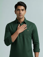 TerraDesi Breathable Cotton Short Kurta – Timeless Men's Style (SE83)