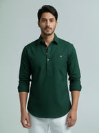 TerraDesi Men's Premium Cotton Short Kurta – Modern Ethnic Essential (SE82)