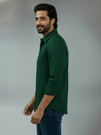 TerraDesi Azure Zenith Solid Cotton Blend Formal Shirt