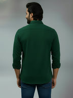 TerraDesi Azure Zenith Solid Cotton Blend Formal Shirt