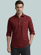 TerraDesi Onyx Midnight Solid Cotton Short Kurta