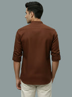 TerraDesi Men's Casual Regular Fit Full Sleeve Pocket Contrast Kurta (SE119)