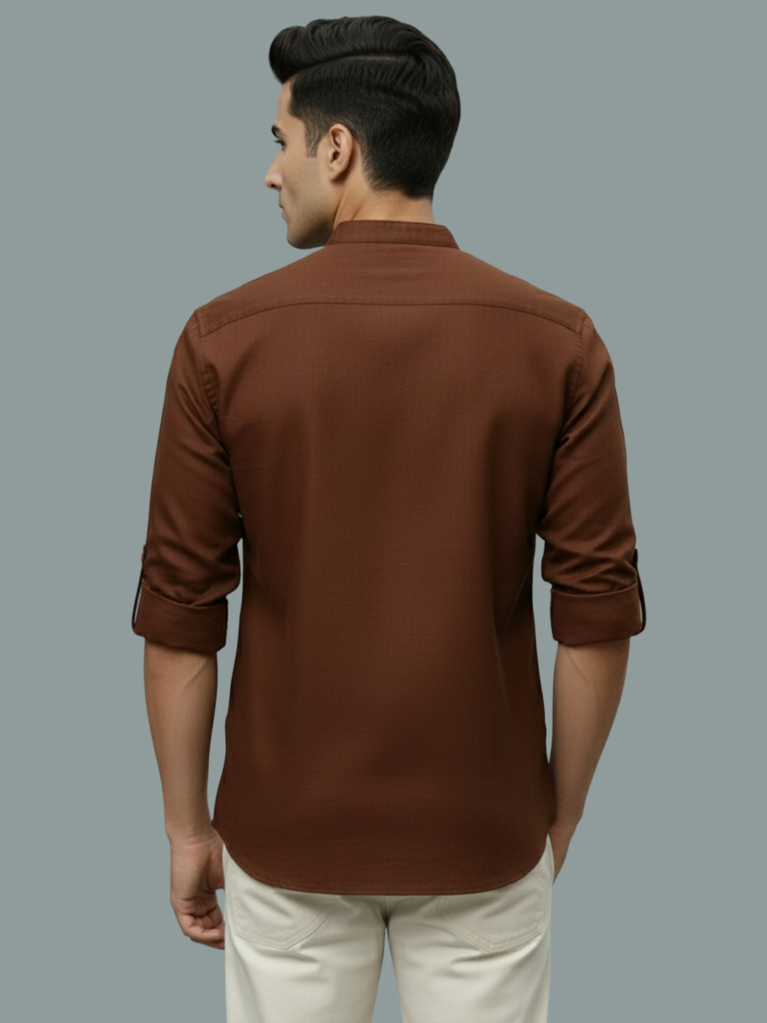 TerraDesi Men's Casual Regular Fit Full Sleeve Pocket Contrast Kurta (SE119)