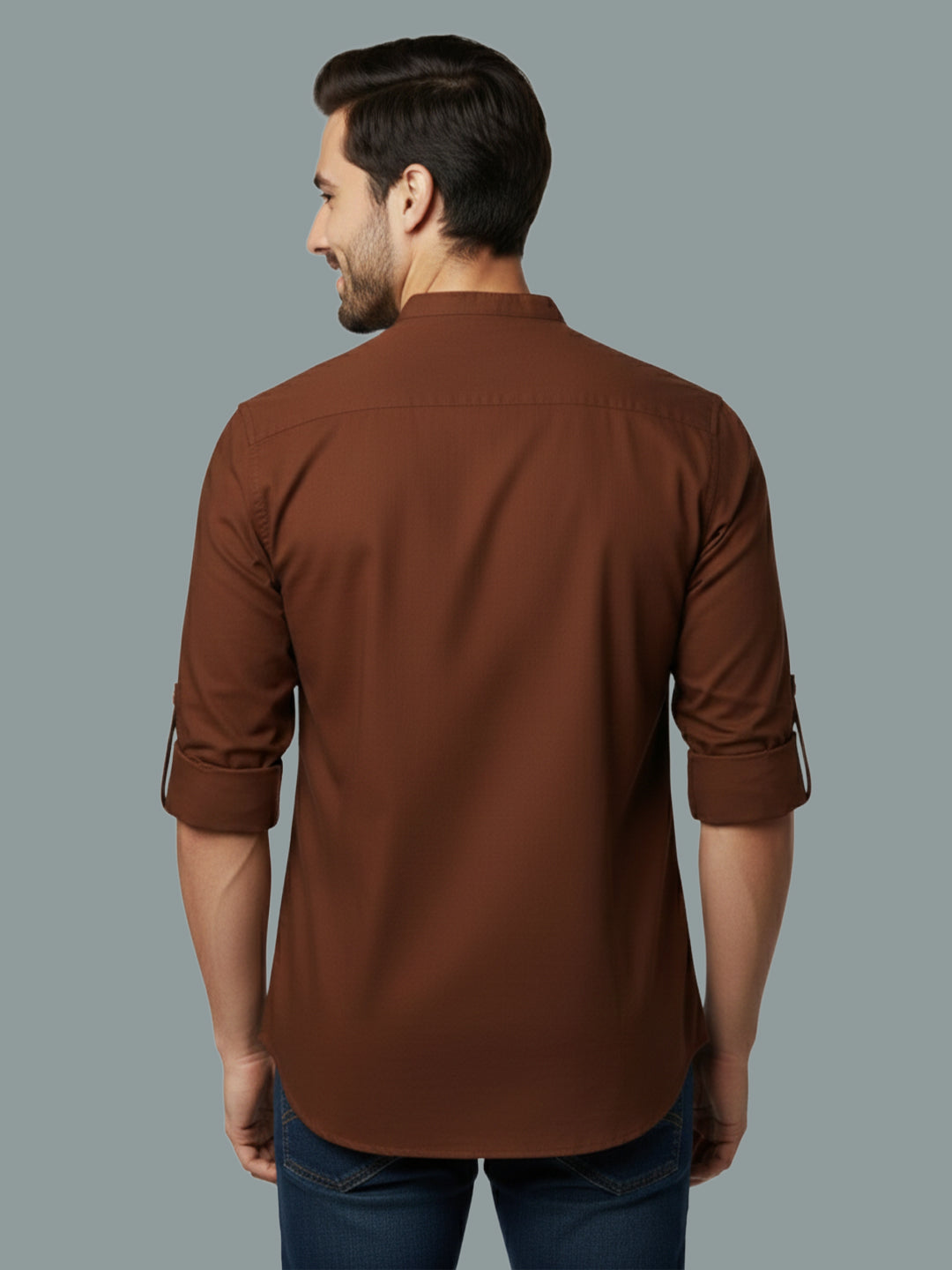 TerraDesi Men's Regular Fit Cotton Mandarin Collar Kurta (SE120)