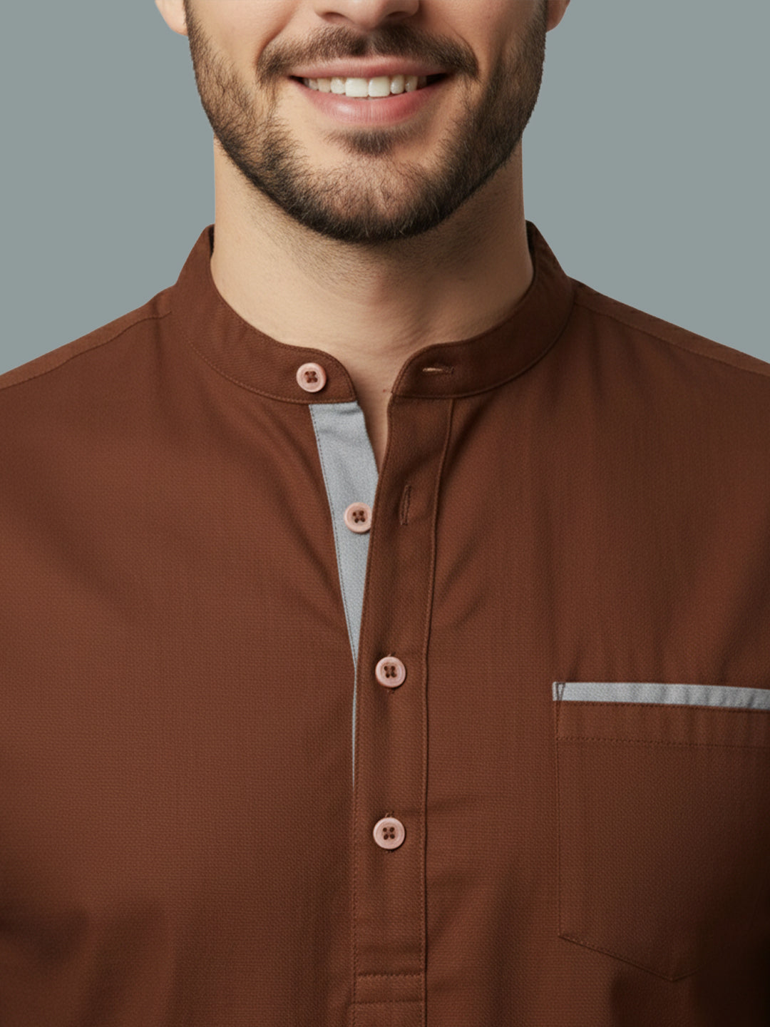 TerraDesi Men's Regular Fit Cotton Mandarin Collar Kurta (SE120)