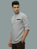 TerraDesi Men's Casual Regular Fit Full Sleeve Pocket Contrast Kurta (SE119)