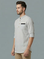TerraDesi Men's Regular Fit Cotton Mandarin Collar Kurta (SE120)