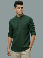 TerraDesi Men's Casual Regular Fit Full Sleeve Pocket Contrast Kurta (SE119)