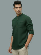 TerraDesi Men's Casual Regular Fit Full Sleeve Pocket Contrast Kurta (SE119)