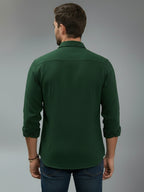 TerraDesi Alabaster Peak Solid Cotton Blend Formal Shirt