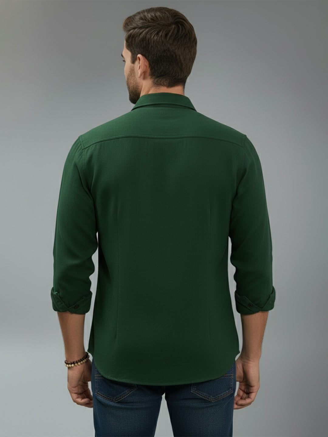 TerraDesi Alabaster Peak Solid Cotton Blend Formal Shirt