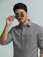 TerraDesi Men's Premium Cotton Short Kurta – Modern Ethnic Essential (SE82)