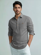 TerraDesi Men's Premium Cotton Short Kurta – Modern Ethnic Essential (SE82)