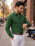 TerraDesi Urban Crest Printed Cotton Shirt for Men