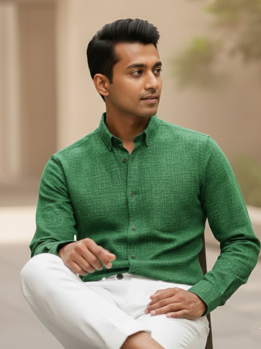 TerraDesi Charcoal Crosshatch Artisan Cotton Shirt