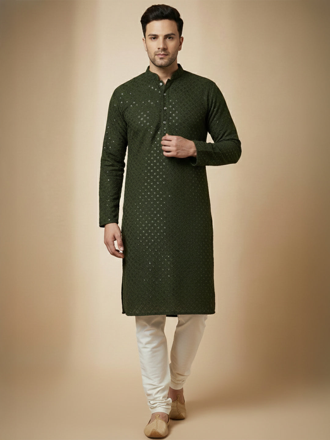 NoirVansh Luxe Sequin Kurta | TerraDesi Black Festive Statement Kurta
