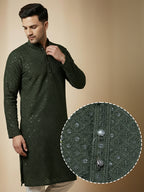 NoirVansh Luxe Sequin Kurta | TerraDesi Black Festive Statement Kurta