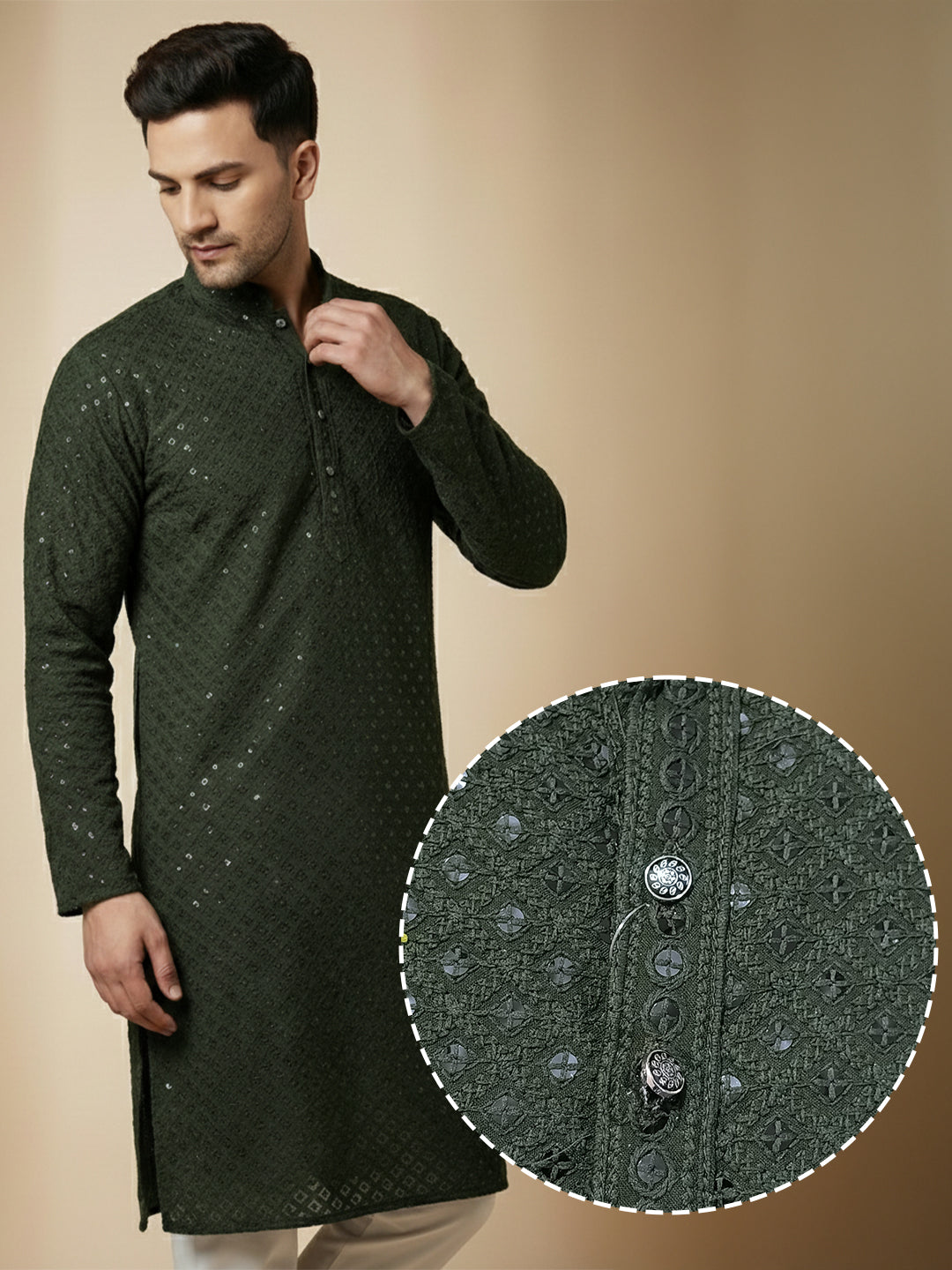 NoirVansh Luxe Sequin Kurta | TerraDesi Black Festive Statement Kurta