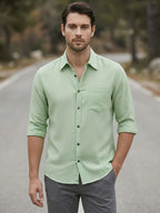 TerraDesi Men’s Essential Solid Cotton Blend Shirt