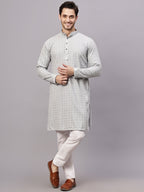 TerraDesi Royal Pista Bloom Chikankari Sequined Kurta Pajama Set