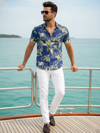 TerraDesi Indigo Riverbank Botanical Cotton Shirt