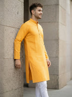 SuryaVastra Classic Yellow Cotton Kurta | TerraDesi Festive Comfort Kurta