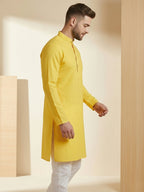 HaldiAura Premium Yellow Cotton Kurta | TerraDesi Festive Essential