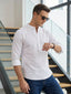 TerraDesi Arctic Linen Weave Cotton Short Kurta for Men | Minimal White Mandarin Collar Kurta